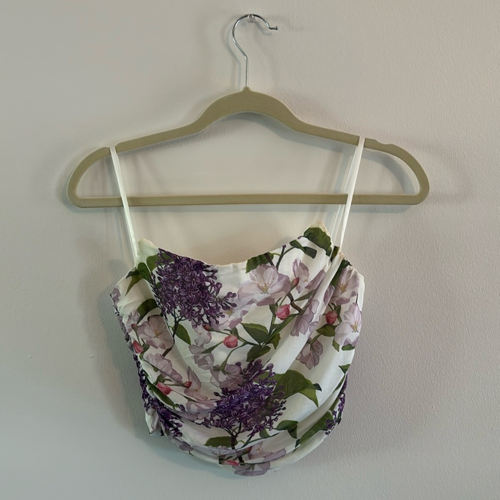 Purple Floral Bustier Corset Top from Windsor